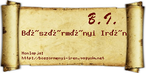 Böszörményi Irén névjegykártya