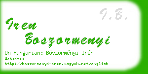 iren boszormenyi business card