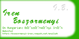 iren boszormenyi business card